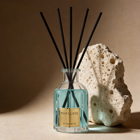 Bouteille diffuseur en verre de luxe 150ml 250ml 500ml 1000ml, col serti, vide, pour diffuseur à bâtonnets, logo OEM personnalisé