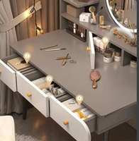 Meuble de chambre à coucher européen moderne, table de maquillage en bois avec miroir, coiffeuse