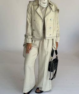 Conjunto de Chaqueta y Pantalón Casual Holgado de Primavera 2024, Estilo Árabe Modesto, con Botones, <span class=keywords><strong>Moda</strong></span> Musulmana - Product Image 2