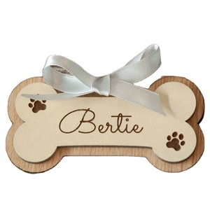 First Christmas <b>Boxer</b> <b>Gifts</b> Personalized Paw Print Ornament Wooden <b>Dog</b> Bone 100Pcs - Product Image 2