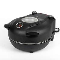 Four à pizza électrique 1200W à commande mécanique avec plaque en pierre, pour une croûte croustillante, sans fumée, grande capacité, 12 pouces
