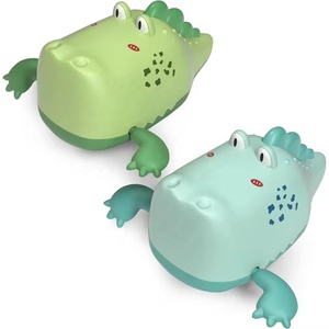 Summer Fun Four-Color Mixed Cartoon Big Head <span class=keywords><strong>Crocodile</strong></span> Bath Toys Cute Wind-up Bathroom Swimming Toys for Children - Product Image 1