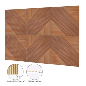 Pannelli <span class=keywords><strong>Acustici</strong></span> in PET con Scanalatura a V Effetto Legno, Alta Assorbenza Sonora NRC, Pannelli Decorativi per Pareti, per Home Theater/Ufficio/Ospedale/Appartamento - Product Image 2