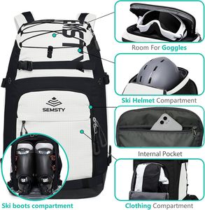 Mochila de Viaje de 50L con Espacio para Botas de Esquí, Casco, Guantes, Gafas, Esquís, Tabla de Snowboard y Otros Artículos (Muestra Gratuita) - Product Image 3