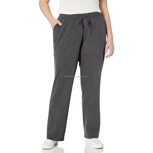 <span class=keywords><strong>Pantalon</strong></span> de sport grande taille pour <span class=keywords><strong>femme</strong></span>, taille mi-haute élastique, décontracté, pour fitness et <span class=keywords><strong>jogging</strong></span>, sur mesure, 100 % coton, devant plat, coupe ample - Product Image 1