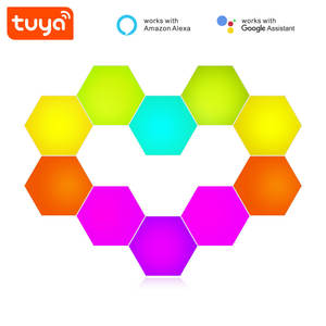 Lumière hexagonale intelligente WiFi Tuya RGBIC 10W IP65 avec télécommande et assistance vocale pour la domotique <span class=keywords><strong>de</strong></span> Shenzhen PST-HL10 - Product Image 1