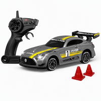 Voiture de course télécommandée RC miniature en alliage à l'échelle 1:64 avec éclairage, double vitesse, portée de 30 m, rechargeable, télécommande 2,4 G