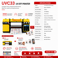 A3 + 30cm 12 inci UV Dual Head DTF Roll-to-Roll Inkjet Printer kondisi baru AB Film Xp600 Laminator Dual Function Film AB