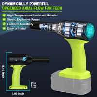 Mini souffleur à sec à jet pour Ryobi ONE + batterie 18V 90000 tr/min souffleur sans fil à feuilles souffleurs de poussière turbo à main pour l'extérieur, nettoyage de voiture