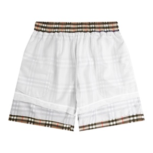 Pantalones cortos de diseño a cuadros, estilo casual y de lujo, resistentes al agua, para verano, playa, deportes, estilo vintage Burberry, color caqui, para hombre. - Product Image 2