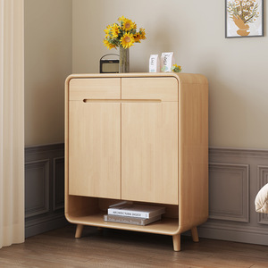 Nordic Style Entryway Shoe <b>Cabinet</b> Solid Wood Frame 2 3 Doors Modern Design Home Use Durable <b>Storage</b> - Product Image 4