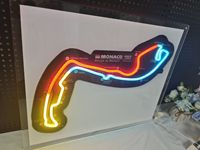 Enseigne néon LED personnalisée Circuit de Monaco F1 avec impression UV, décoration murale néon acrylique piste de course Formule 1, vente en gros usine Chine