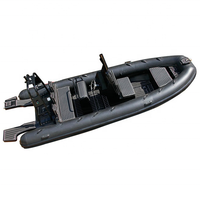 Bateaux pneumatiques rigides à coque en aluminium de 19 pieds, RIB 560, coque en forme de V, avec plateforme de baignade