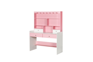 โต๊ะอ่านหนังสือโต๊ะคอมพิวเตอร์แบบมีลิ้นชักและชั้นวางของ, โต๊ะเขียนหนังสือพร้อมชั้นวางหนังสือสำหรับบ้าน - Product Image 6