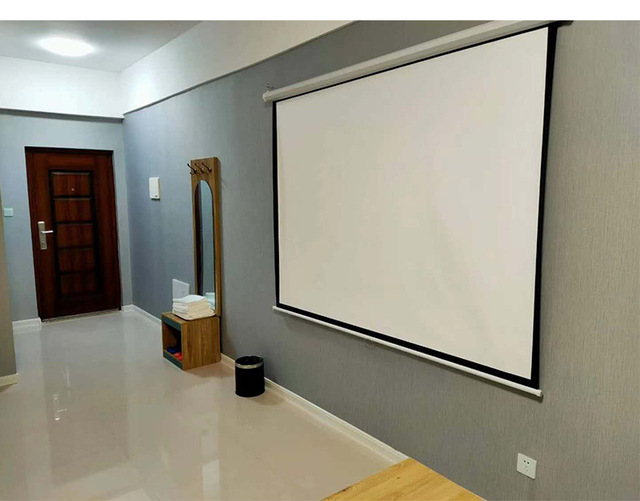 150 Inch Motorized Projector Screen with 1.2 Gain and 1000D Matte White Fabric for Home Cinema Meeting Rooms & Education