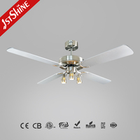 Ventilateur de plafond 1stshine 52 pouces, style classique moderne, commande vocale, ultra silencieux, 6 vitesses, qualité durable, décoration intérieure, avec lumière