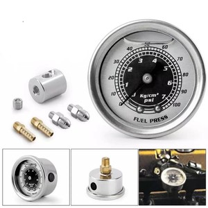 ชุดเกจวัดแรงดันน้ำมันเชื้อเพลิงสีเงิน ขนาด 0-160 ปอนด์ต่อตารางนิ้ว 1/8 NPT สำหรับการติดตั้งเพิ่มเติม - Product Image 2