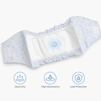 Bandes absorbantes jetables pour chiens mâles, direct usine, avec SAP, doublure douce, barrière anti-fuites pour l'entraînement à la propreté à domicile