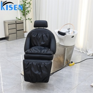 KISEN Fauteuil de lavage électrique professionnel inclinable et rotatif pour salon, avec fonction de lavage, thérapie aquatique, massage et spa capillaire, et cuvette en céramique - Product Image 5