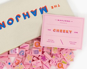 Pink Plastic <b>Mahjong</b> <b>Set</b> 100 Pieces Custom Printed Game Tiles for Party Family Game - Product Image 3