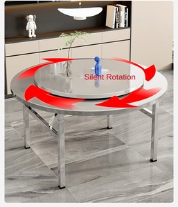 Table de banquet pliante ronde en acier inoxydable résistante à l'eau <span class=keywords><strong>pour</strong></span> hôtel moderne, <span class=keywords><strong>barbecue</strong></span> extérieur, <span class=keywords><strong>location</strong></span> <span class=keywords><strong>pour</strong></span> la maison - Product Image 5