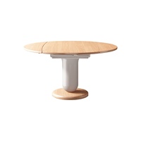 Table à manger carrée pliante télescopique multifonction en bois massif style crème avec chaises, idéale pour petits appartements, capacité 10 personnes
