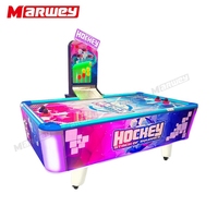Table de hockey sur air Marwey pour usage intérieur, à monnayeur, commerciale, multi-balles, pour 4 joueurs, machine de jeu en anglais, à vendre