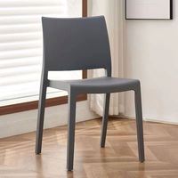 Chaise en plastique moderne monobloc moulée sans accoudoirs, résistante à l'usure, empilable, imperméable, avec dossier large, pour terrasse et jardin