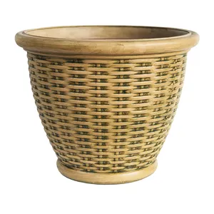 Indoor Garden Pot Indoor Garden Modern Round Rattan Flower And Plan Pots Bamboo Fiber Planter Pot