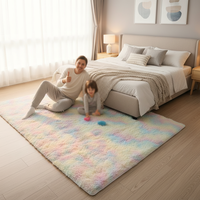 Tapis de chambre en polyester tie-dye, tissé, doux, confortable, moelleux, à poils épais, résistant aux taches, antidérapant, adapté aux animaux domestiques, pour la maison