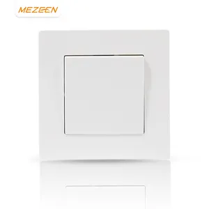 European Standard CE ROHS White / Gold / Black Color PC Material 1 Gang 2 Way France Russia Germany Electric Wall Switch