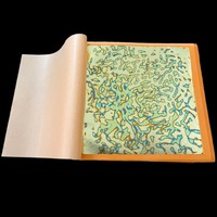 Lot de 25 feuilles de transfert de livres, 10x14cm, papier peint décoratif, feuilles de couleur vert, rouge, avec motif de Wrom variable, couleur or, argent
