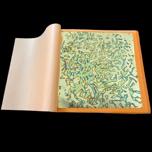 Papel tapiz decorativo de hojas doradas, patrón de envoltura variada, transferencia verde y rojo, 14cm, 25 uds. - Product Image 3