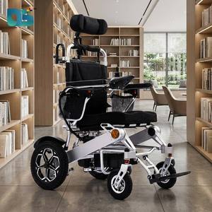 Elderly Disabled Hospital Outdoor Medical Rehabilitation Equipment Aluminium Alloy Folding Reclining Electric Wheelchair