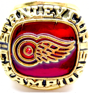Bague de champion des jeux de 1998 des Detroit Red Wings, plaquée or rose, en alliage, accessoires de mode européens et américains, collection de souvenirs - Product Image 1