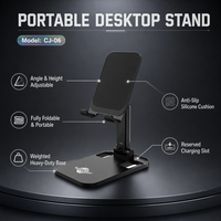 Support de téléphone portable pliable et télescopique, prix d'usine, support universel réglable pour téléphone intelligent, tablette, PC de bureau