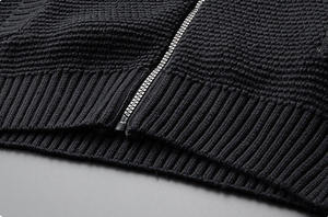 2025 फैशनेबल 100 सूती स्वेटर पुरुषों के युवा स्वेटर शरद ऋतु ऋतु ऋतु के गोल गर्दन ठोस रंग पूर्ण जिप सुरुचिपूर्ण कैंडीन - Product Image 3