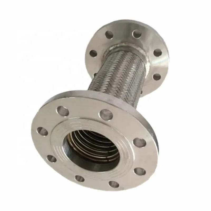Tuyau flexible en métal DN 100 PN16 résistant aux hautes températures 304 tressé en acier inoxydable soufflet joint de dilatation en métal tuyau flexible en métal