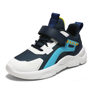 Nouvelles baskets de sport <span class=keywords><strong>bleu</strong></span> <span class=keywords><strong>marine</strong></span> pour enfants, vente en gros, usine OEM, personnalisables, respirantes, en maille, avec fermeture auto-agrippante, pour garçons - Product Image 1