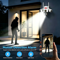 Caméra de sécurité CCTV Wistino V380 Pro à trois objectifs avec projecteur et suivi de mouvement pour quai de chargement d'entrepôt