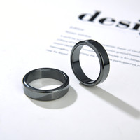 Prix d'usine, vente en gros, bague de santé en pierre naturelle de guérison, forme ondulée, hématite noire, bague facettée magnétique pour homme et femme