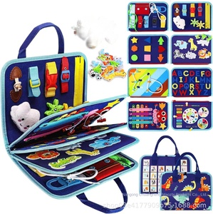 CECPC DIY <span class=keywords><strong>Action</strong></span> Jouets éducatifs pour l'éducation précoce Planche de bois pour enfants Livre silencieux et planche à coiffer avec livre occupé en feutre - Product Image 1