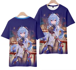 Fitspi Genshin Impactアニメ周辺Tシャツ半袖和風2次元シックカジュアル服Tシャツ