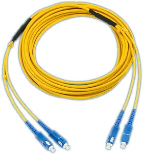 Cable óptico de fibra óptica para impresora de inyección de tinta, cable blindado de doble núcleo de 4,0mm, modo único, LC a SC, color amarillo, FC