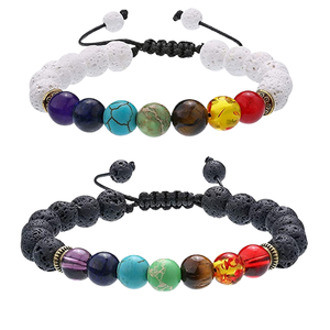 Braccialetti in agata occhio di tigre e pietra vulcanica di <span class=keywords><strong>Daisy</strong></span> Fang, i più venduti, intrecciati, set per coppia, cristallo e agata - Product Image 4