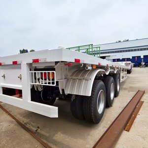 Semi-remorque plateau neuve à <span class=keywords><strong>prix</strong></span> d'usine, 3 essieux, 20 pieds, 40 pieds, pour <span class=keywords><strong>transport</strong></span> de conteneurs, avec verrous de conteneur - Product Image 3