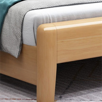 Nouvelle arrivée Lit en bois massif avec rangement Tête de lit rigide Prix de gros Lit double avec sommier de luxe en noyer personnalisé pour adultes