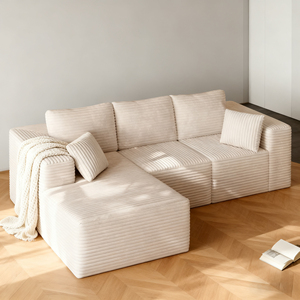 Moderno Juego de Sofás Modulares en Forma de L - Sofá Cómodo de Compresión Ligera sin Vacío para Sala de Estar - Muebles Modulares - Product Image 3