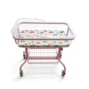 Culla Mobile per <span class=keywords><strong>Neonati</strong></span> da Ospedale, Inclinabile 13±5 Gradi, Rotazione a 360° °   Carrello per <span class=keywords><strong>Neonati</strong></span> con Sollevamento Pneumatico e Letto Visibile - Product Image 2