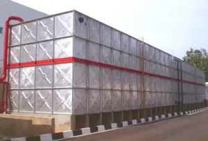 1000 ~ 500000 Liters Square Sectional Hot-Dipped Galvanized Steel Pressed Water Storage Tank